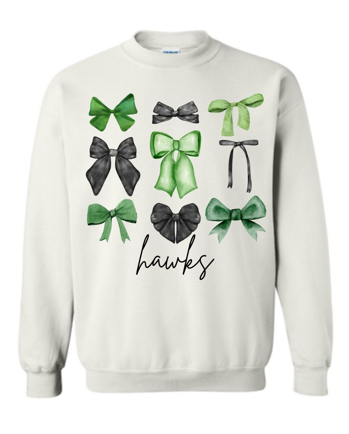 Green & Black Bows- Hawks