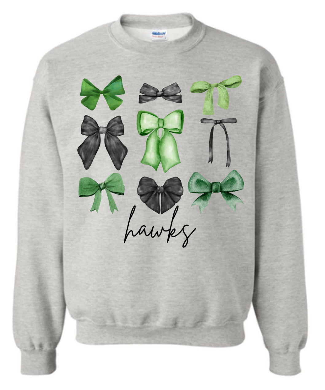 Green & Black Bows- Hawks