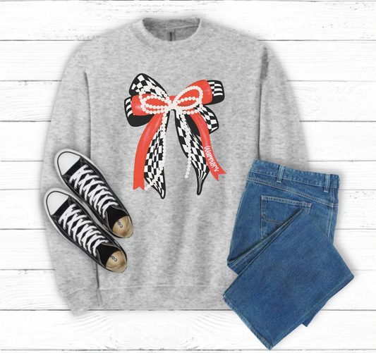 Red & Black Warriors Pearl Bow