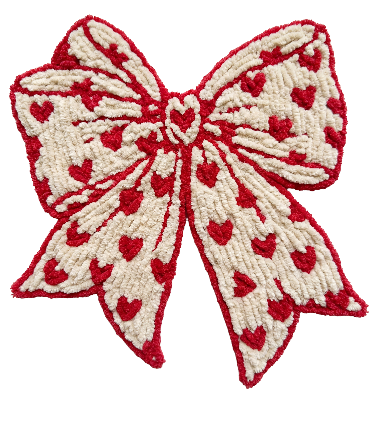 Faux Yarn Heart Bow